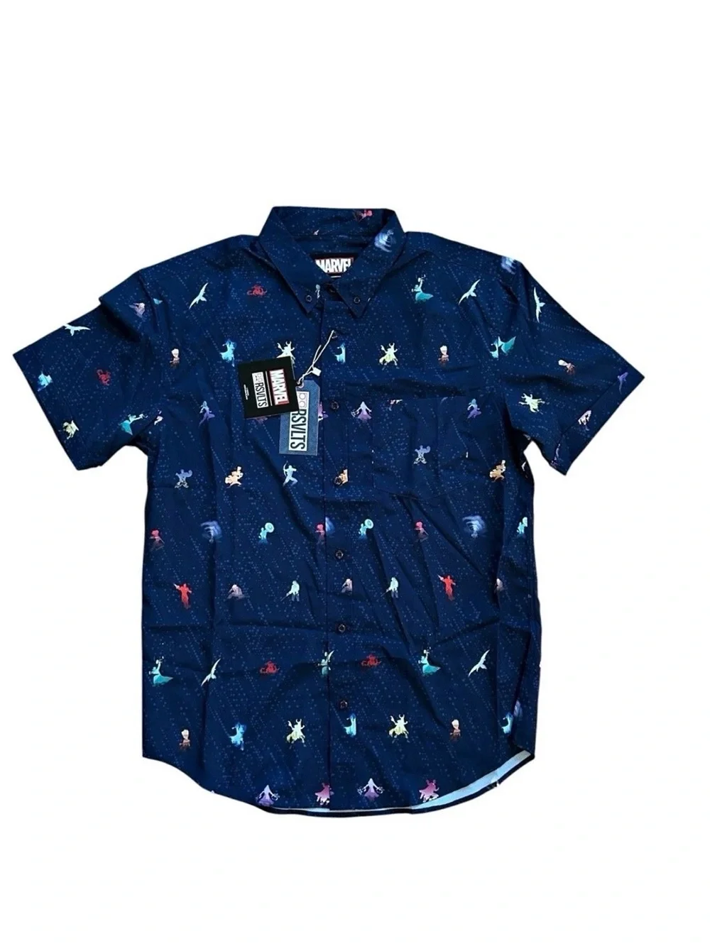 RSVLTS x Marvel Roll Call KUNUFLEX Button Up Shirt – Large – NWT